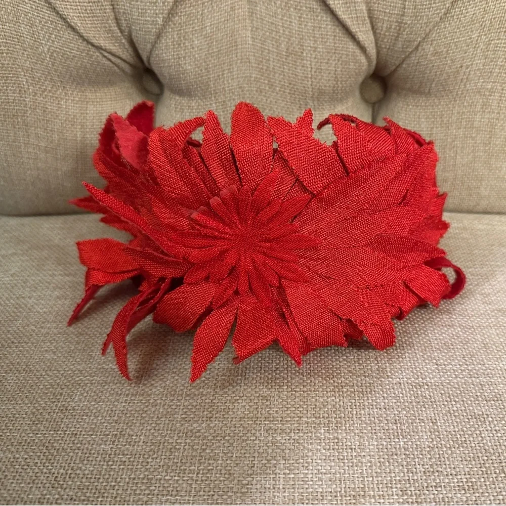 VTG Elegant Red Floral Headband Derby